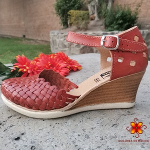 Huarache sandals, Leather sandals, Mexican Huarache, women Platform shoes, platform sandals, Mexican Style - leather sandals - Womens shoes