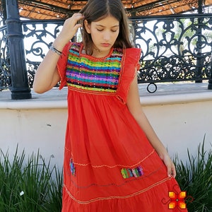 Mexican Dress Butterfly Sleeves Long Dress Embroidered Dress ...