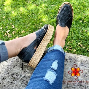 Platform Huarache sandals, leather Sandals, Mexican Shoes, Mexican huaraches, women shoes, genuine leather sandals, boho sandals, handmade