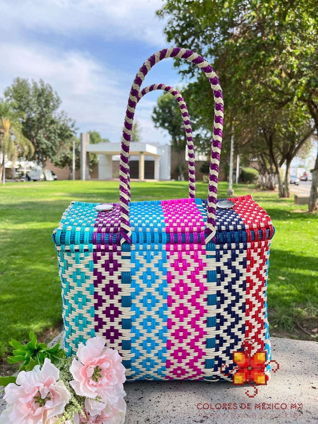 Recycled Plastic Tote Bag Medium Handmade Plastic Bag Handycraft Bag