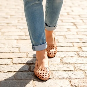 Mexikanische Flechtsandalen, Huarache-Sandalen, Ledersandalen für Damen, Damenschuhe, Mexikanische Huaraches, Leder-Huarache für Damen, Mexikanische Schuhe Bild 3