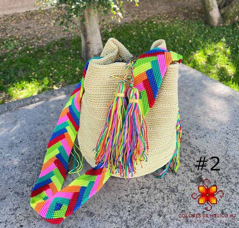 Mexico Rope Handle Bag Mexican Crossbody Bag - Tote Bag - Mexican Handmade Purse - Boho Hippie ...