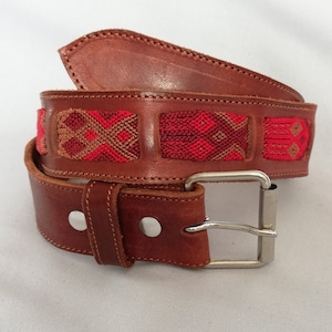 Mexican leather belt by handmade - embroidered belt - Boho belt - Mexican belt