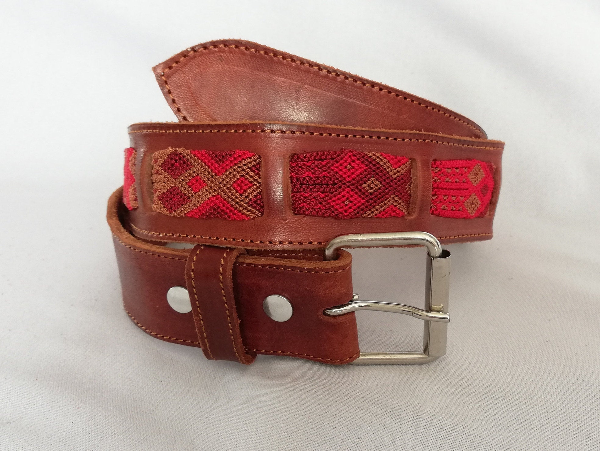 Beautiful Mexican leather belt by handmade Huipil Etsy