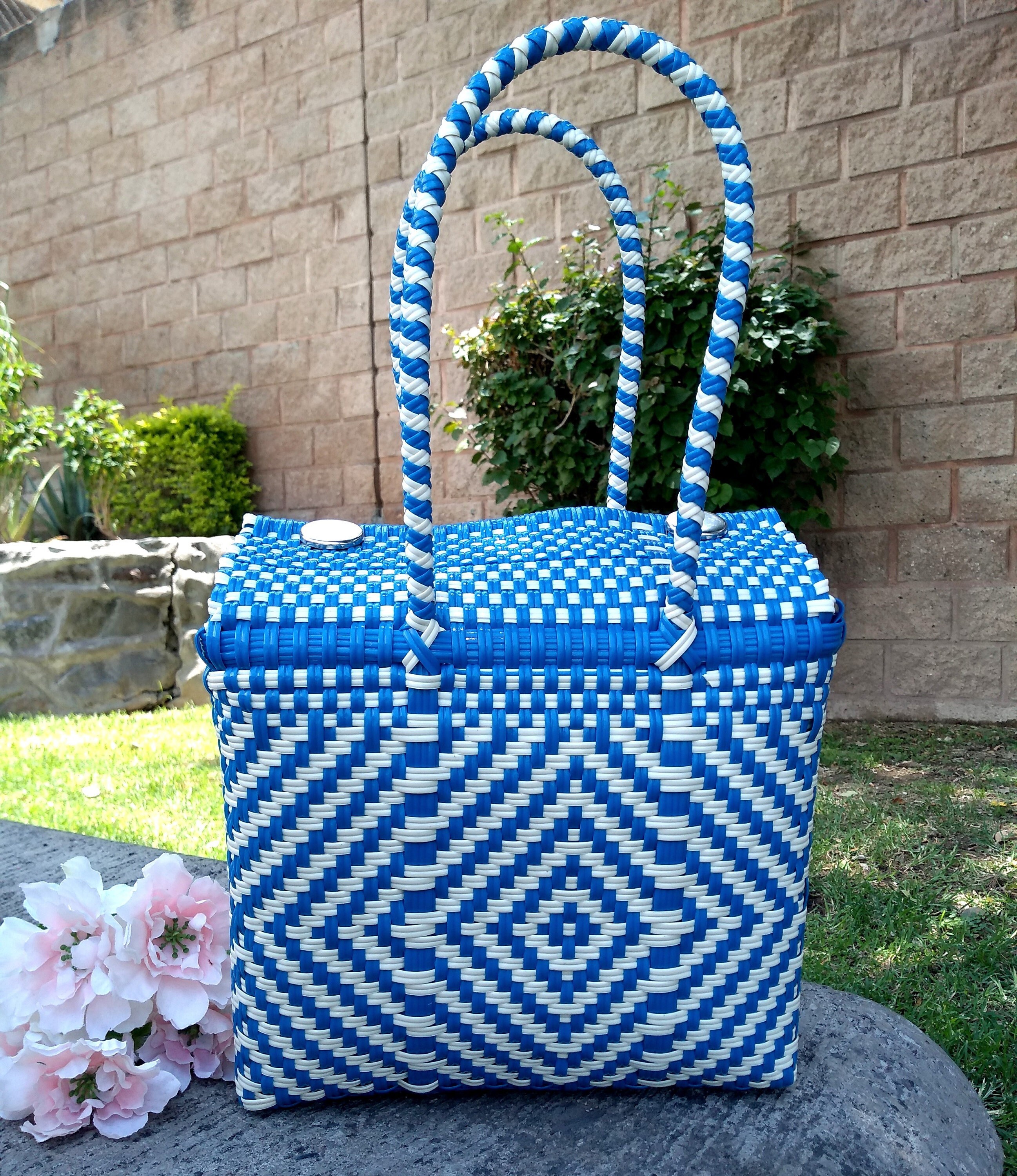 【美品】BLUE×PALANG WOVEN BASKET BAG ロイヤルブルー 美品】BLUE×PALANG WOVEN BASKET BAG ロイヤルブルー