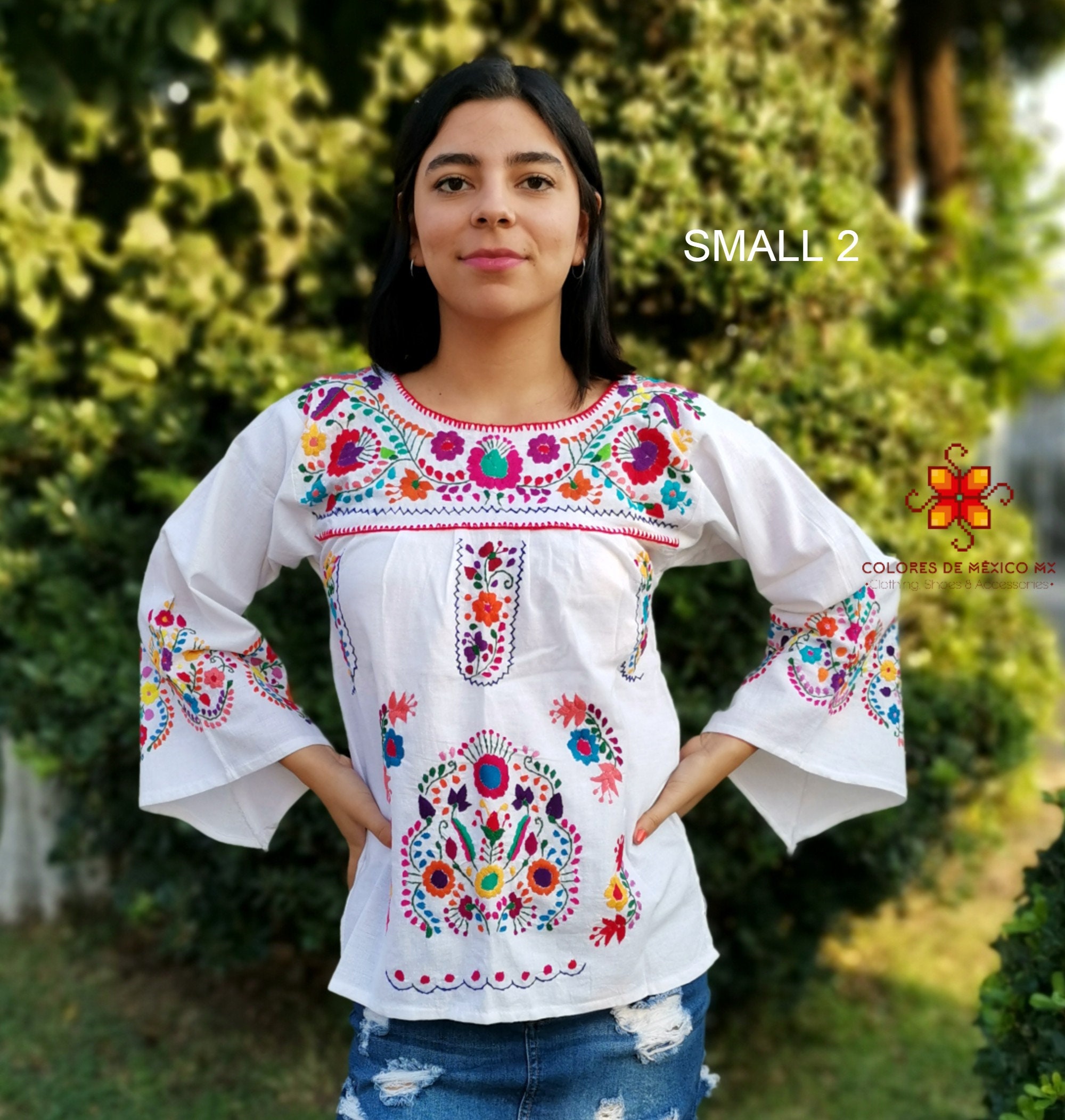 Mexican Blouse Embroidered Blouse Blouse Flowers Blouse - Etsy