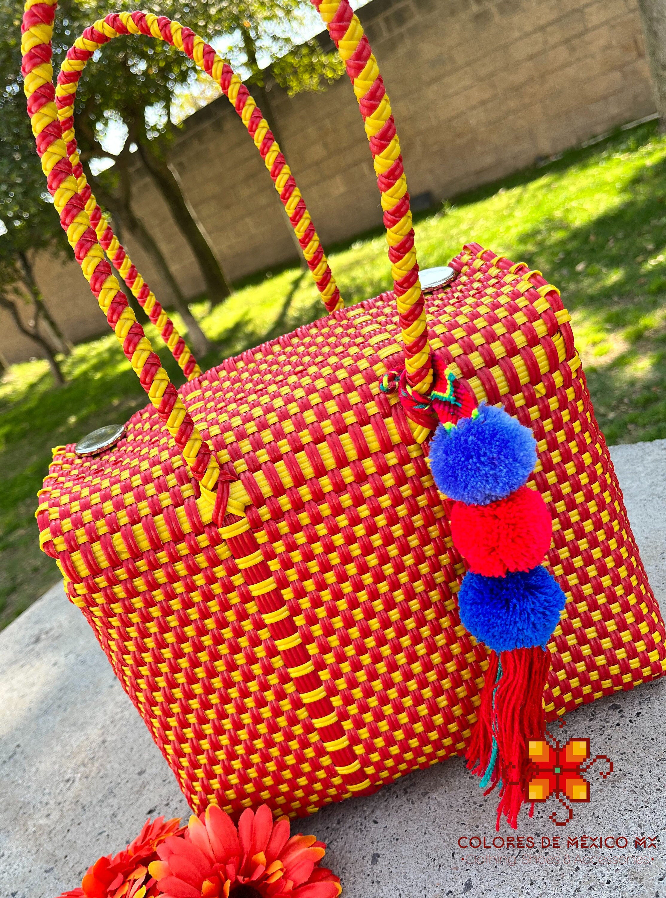 Handmade Plastic Bag Small - Handycraft Bag - Mexican Lunch Bag