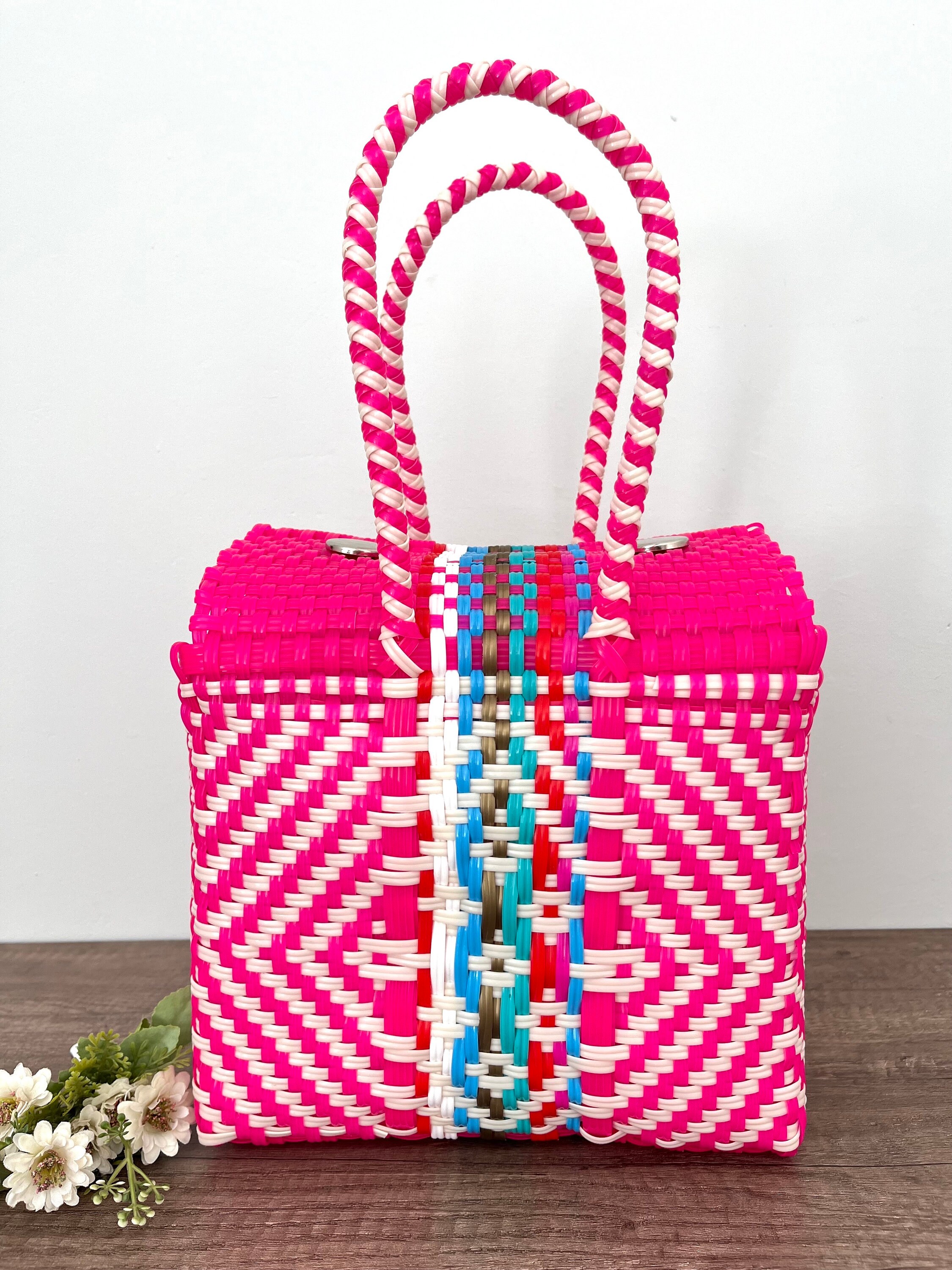 Handmade Plastic Bag Small - Handycraft Bag - Mexican Lunch Bag