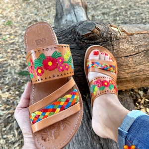 Huarache Sandals Women, Mexican Sandals, Leather Mexican Shoes, Leather ...
