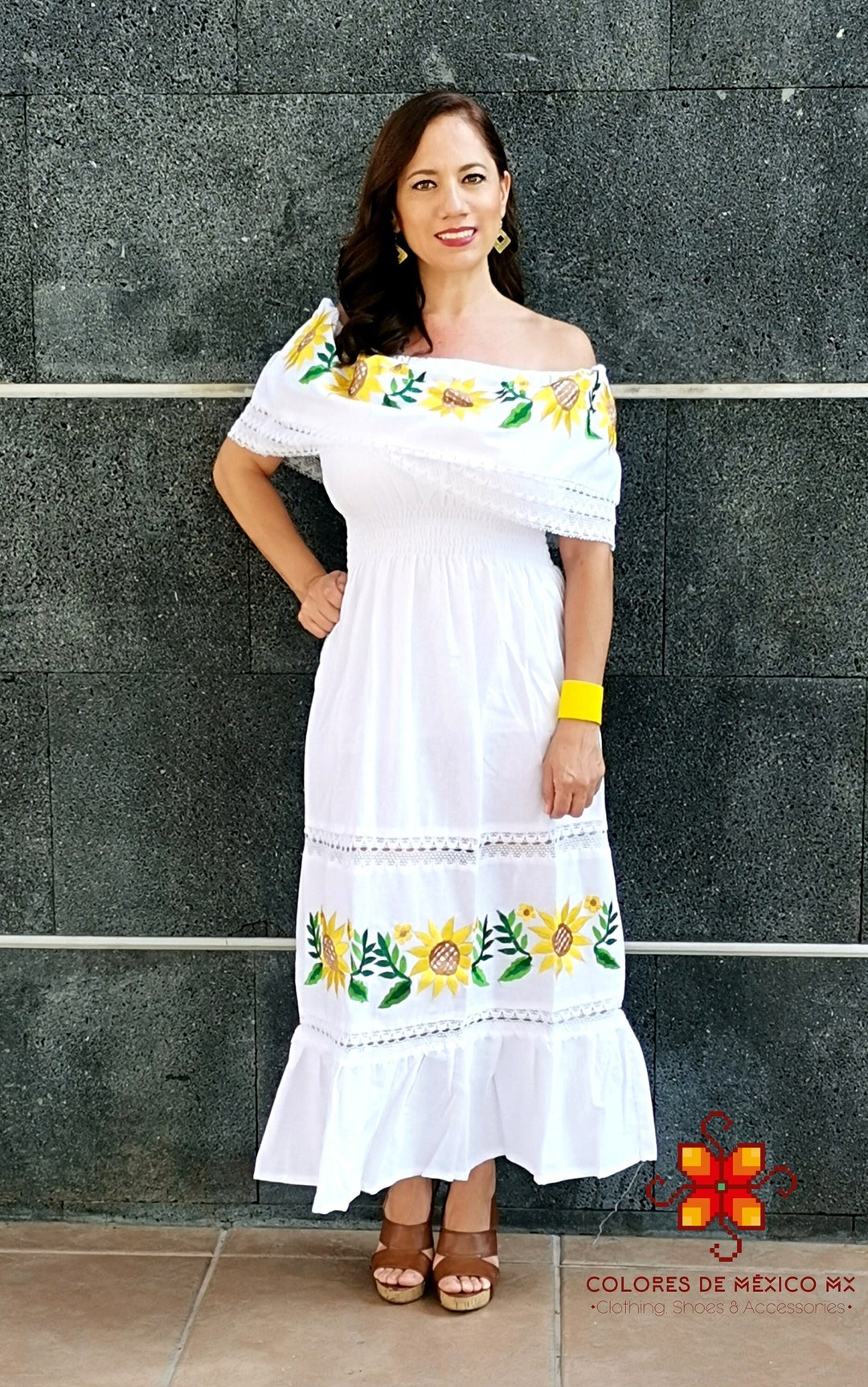 green emerald velvet dress Ana Rosa Floral Mexican Embroidered Dress- Vestido Mexicano Bordado Floral