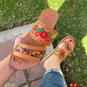 Huarache Sandals Women Mexican Sandals Leather Mexican - Etsy