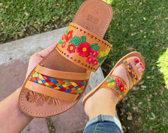 Huarache sandals women, Mexican sandals, Leather Mexican Shoes, leather sandals, Mexican Style, flip flop huarache, mexican style, handmade