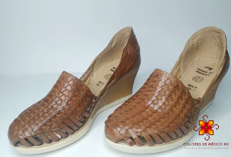 Huarache-Sandalen, Ledersandalen, mexikanische Huaraches, Plateauschuhe, Damenschuhe, Sandalen geflochten handgefertigt, mexikanische Schuhe, Ledersandalen Bild 4