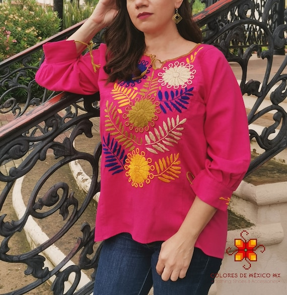 Mexican Blouse - Floral Blouse - Embroidered Handmade Blouse Mexican Blouse - Floral Blouse - Embroidered Handmade Blouse