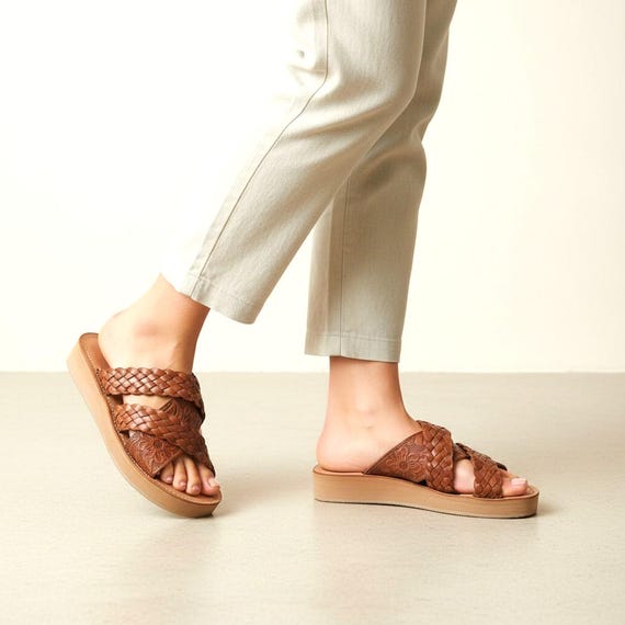Huarache Sandals, Mexican Sandals Women, Braided Shoes, Leather