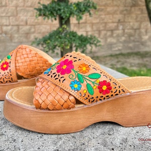 Platform Huarache sandals, leather Sandals, Mexican Women Shoes, Mexican huaraches, leather shoes, leather sandals, handmade shoes all sizes