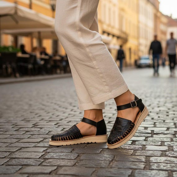Huarache Sandals Handmade Leather Sandal With Comfortable Platform
