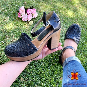 Leather Shoes, Platform shoes for womens, Huarache sandals, Mexican Boho shoes brown Color woven shoes braid - artisanal sandals handmade