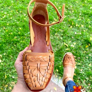 Mexican Leather sandals with Ankle Strap, Mexican huarache sandals, Mexican Shoes, leahter shoes, handmade sandal, handmade boho sandal