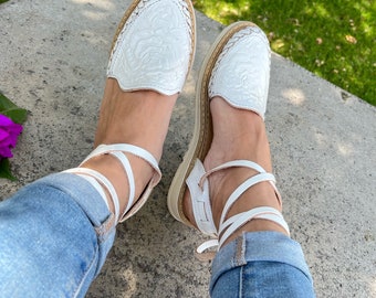 Greek Shoes Huarache Sandals Women, Mexican Women Shoes, Leather