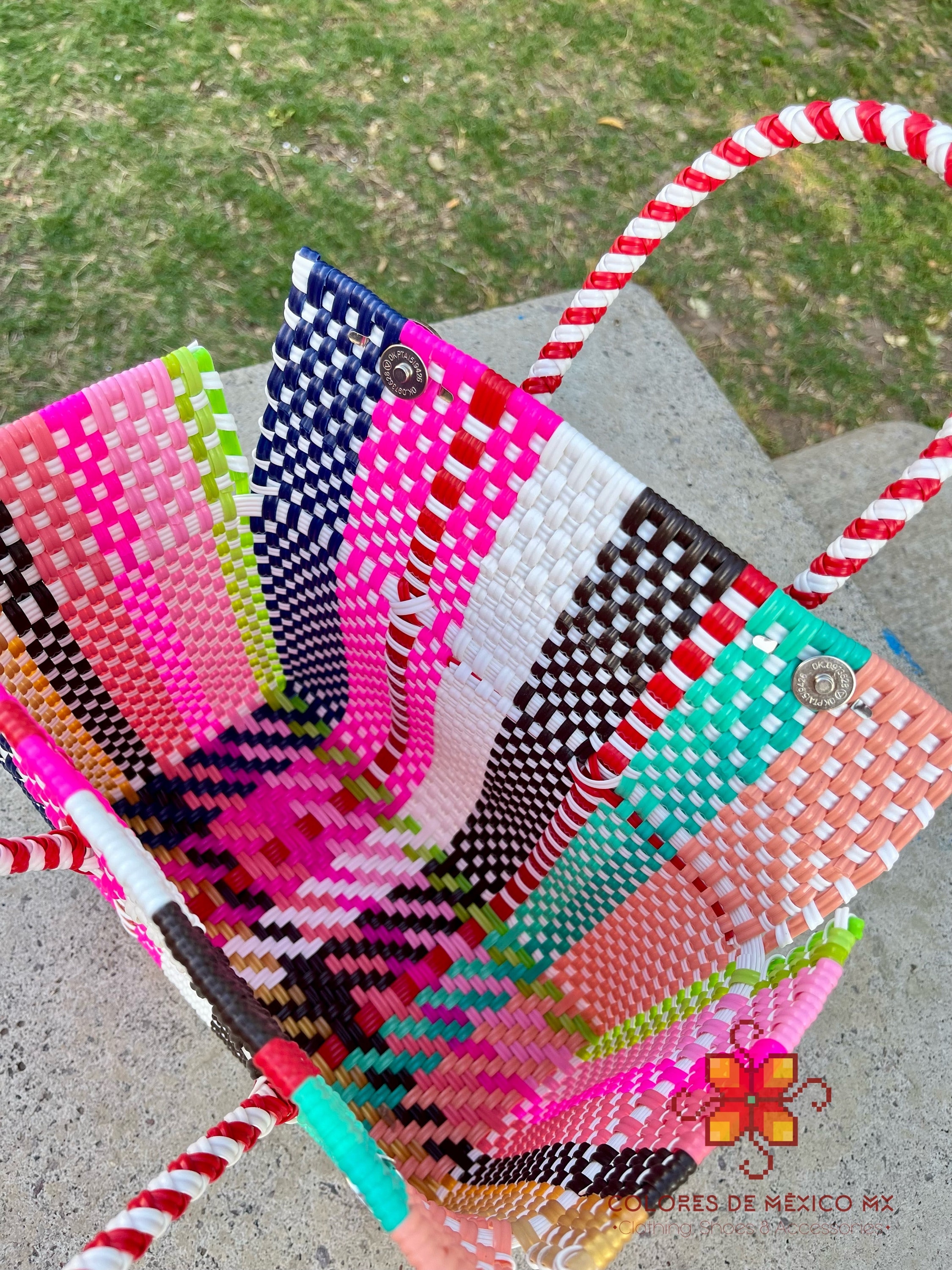 Handmade Plastic Bag Small - Handycraft Bag - Mexican Lunch