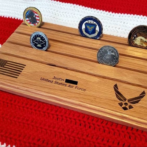 Military Challenge Coin Display Rack Coin Holder Solid Etsy