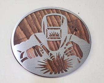 Welding Metal Art on Wood: Craftsman Wall Decor