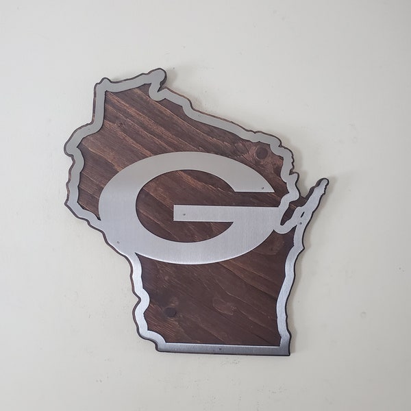 Green Bay Packers Metal Art Tribute | Wisconsin Football Wall Decor metal | Mancave decoration