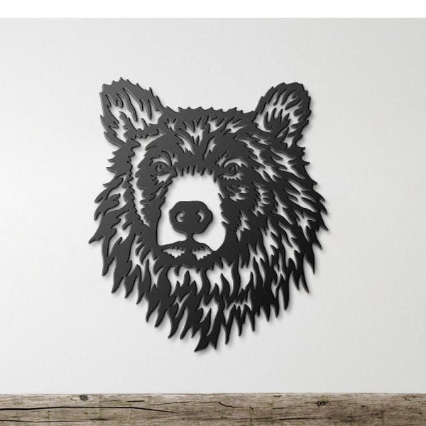 Bear Head Metal Wall Art | Unique Wildlife Decor