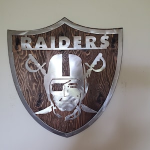 Las Vegas Oakland Raiders Tribute | Metal Art on Wood | Unique Wall Decor