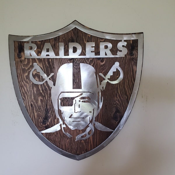 Las Vegas Oakland Raiders Tribute | Metal Art on Wood | Unique Wall Decor