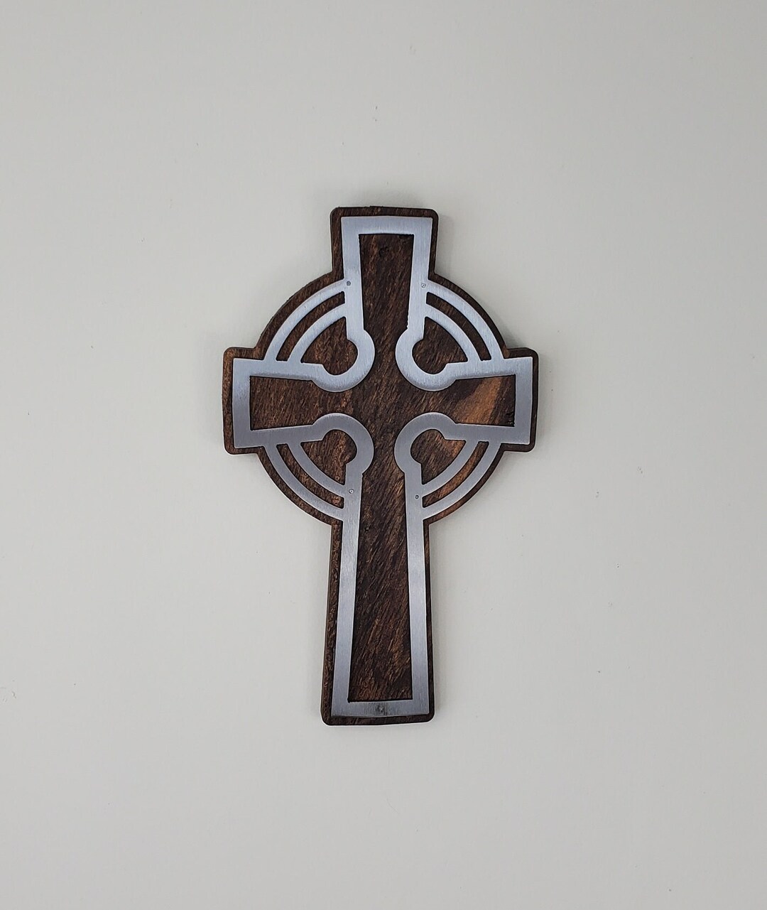 Rustic Celtic Cross Wall Art Rustic Wood and Metal Christian Faith Wall