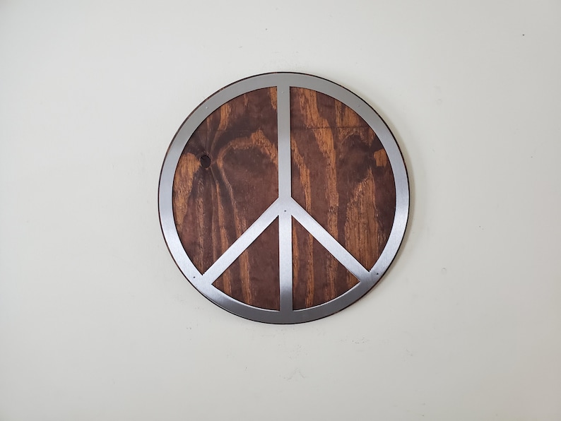 Unique Peace Sign Metal Art Wall Decor Made in USA Rustic Etsy