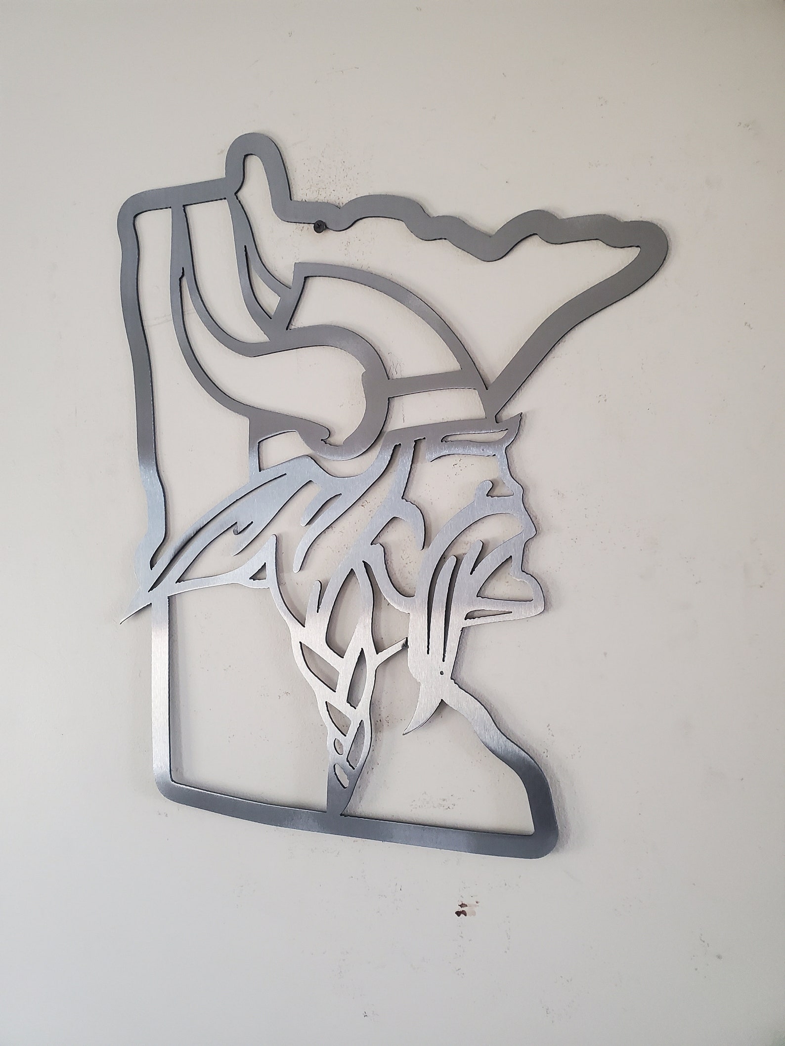 Minnesota Vikings head tribute in Minnesota metal art Made Etsy
