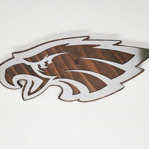 Philadelphia Eagles Tribute | Metal Art on Wood Wall Décor | Eagles Football Fancave sign