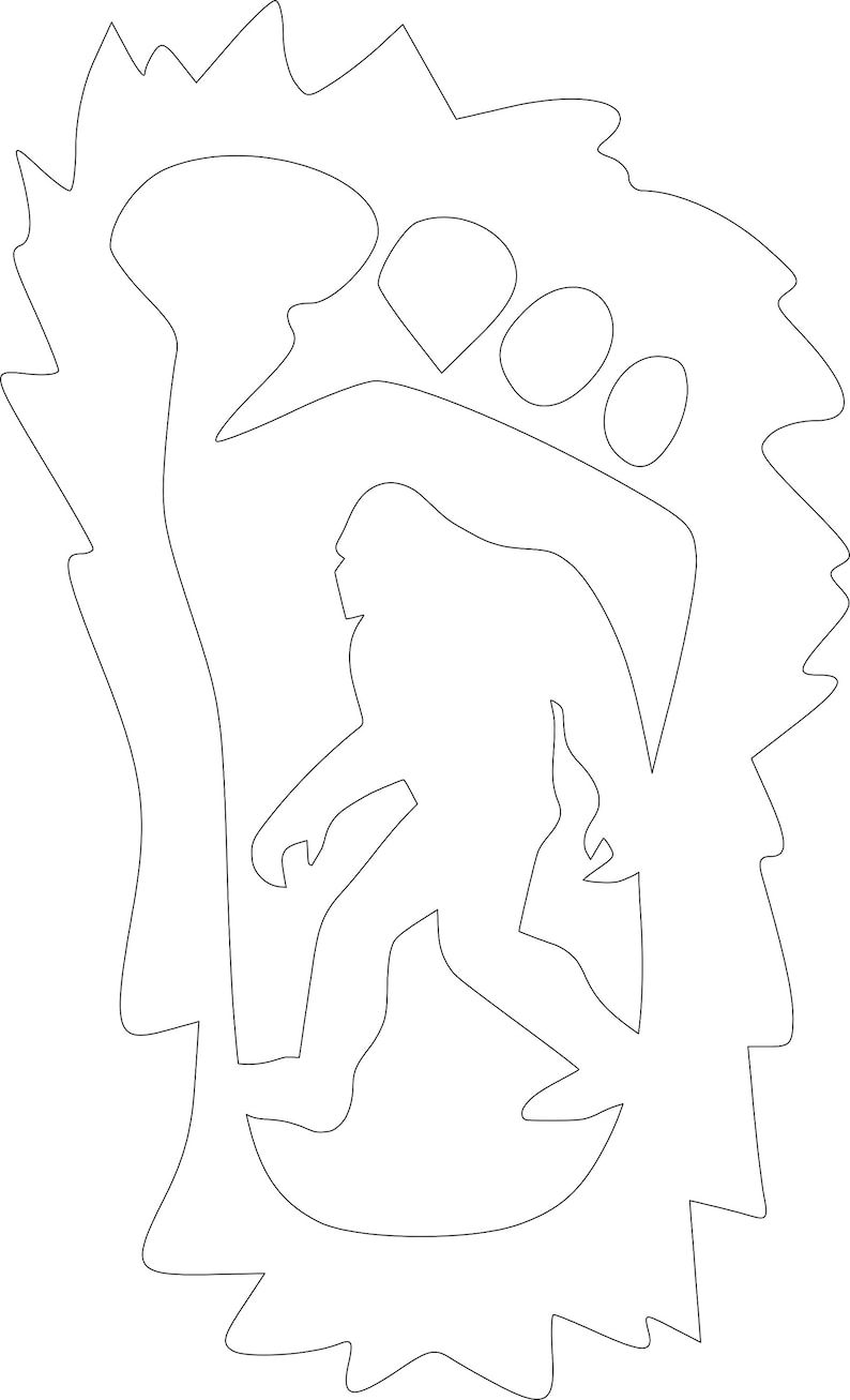 Bigfoot in a foot cut file sasquatch svg dxf plasma cut file etsy