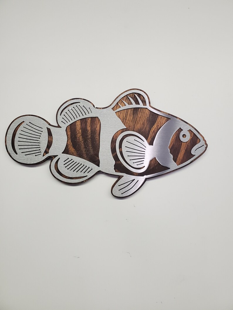 Clown Fish Metal Art Wall Decor Made in USA Clownfish Wall Art Etsy