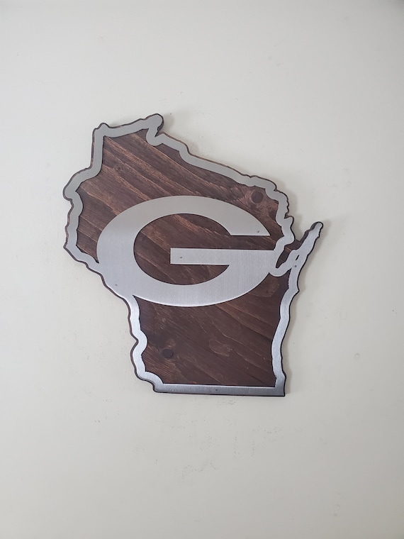 Green Bay Packers Metal Art Tribute | Wisconsin Football Wall Decor metal | Mancave decoration