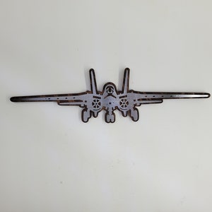 F-14 Tomcat Metal Wall Art: Rustic Fighter Plane Plaque