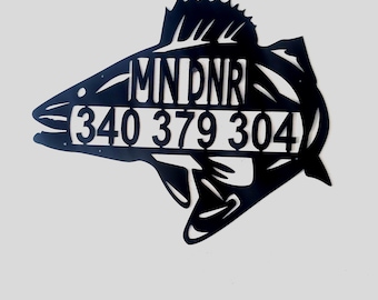 Custom MN DNR Fisch Hausnummern: Metall Wand Dekor