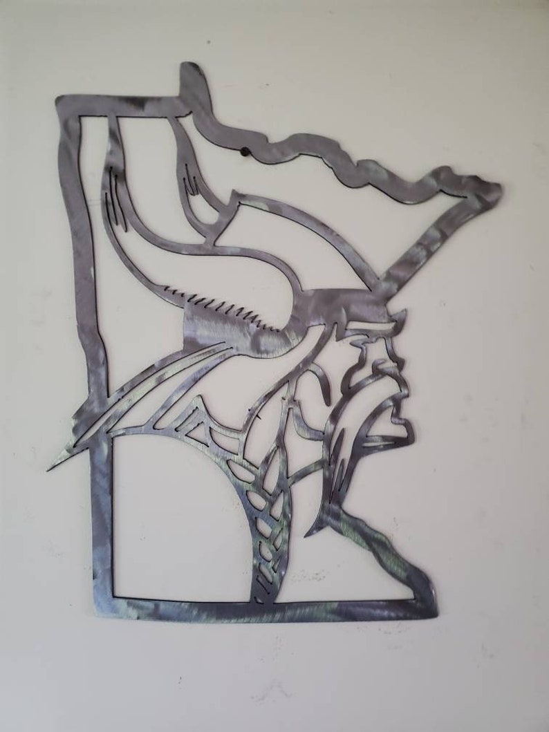 Minnesota Vikings metal art metal on wood Beamish viking wall Etsy