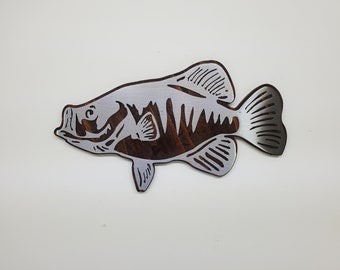 Crappie Fish Metal Art: Rustic Wood Wall Decor