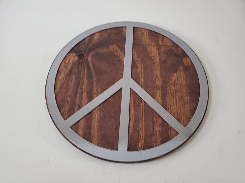 Unique Peace Sign Metal Art Wall Decor Made in USA Rustic Etsy