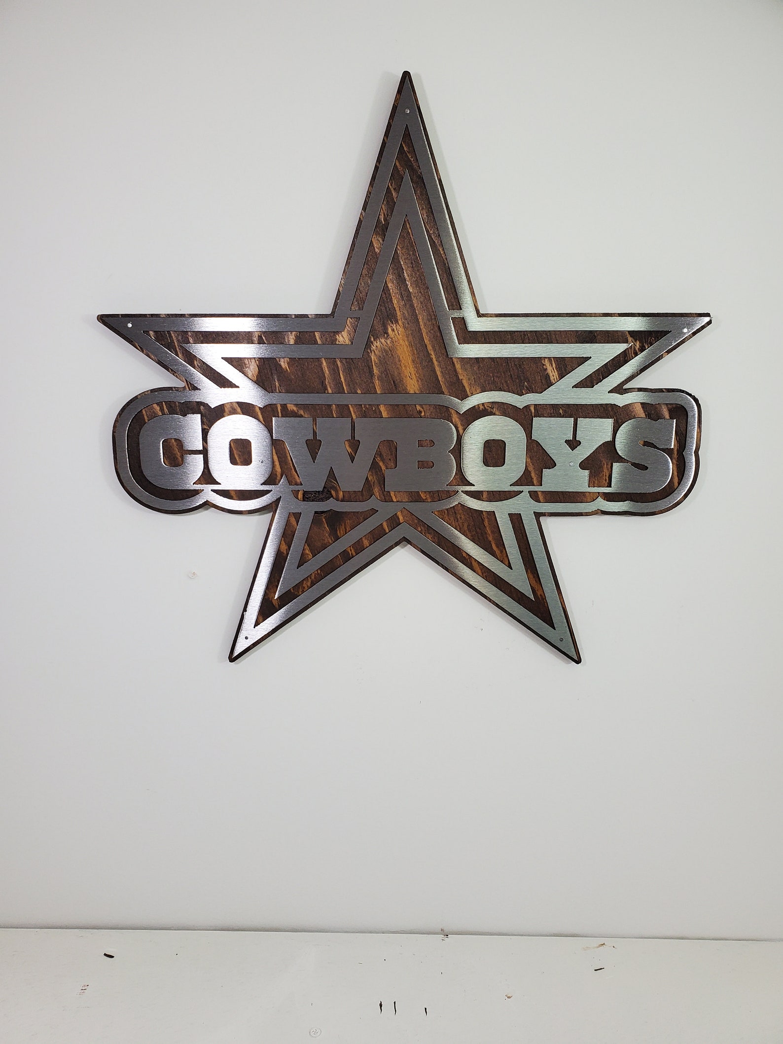 Dallas Cowboys Tribute Metal Art on Wood Made in USA Metal Art Etsy