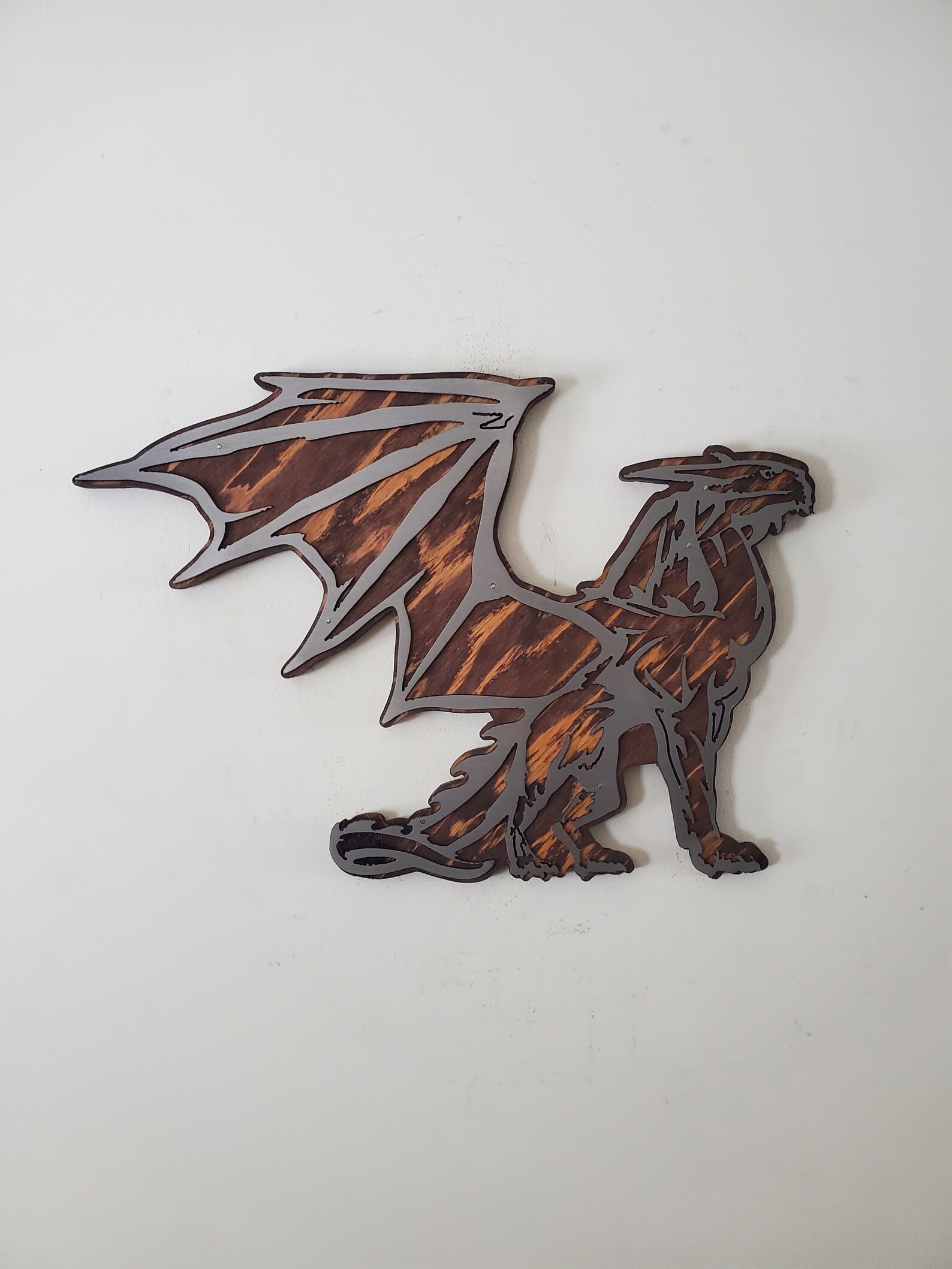 Dragon metal art wall hanging Made in USA Dragon metal Etsy