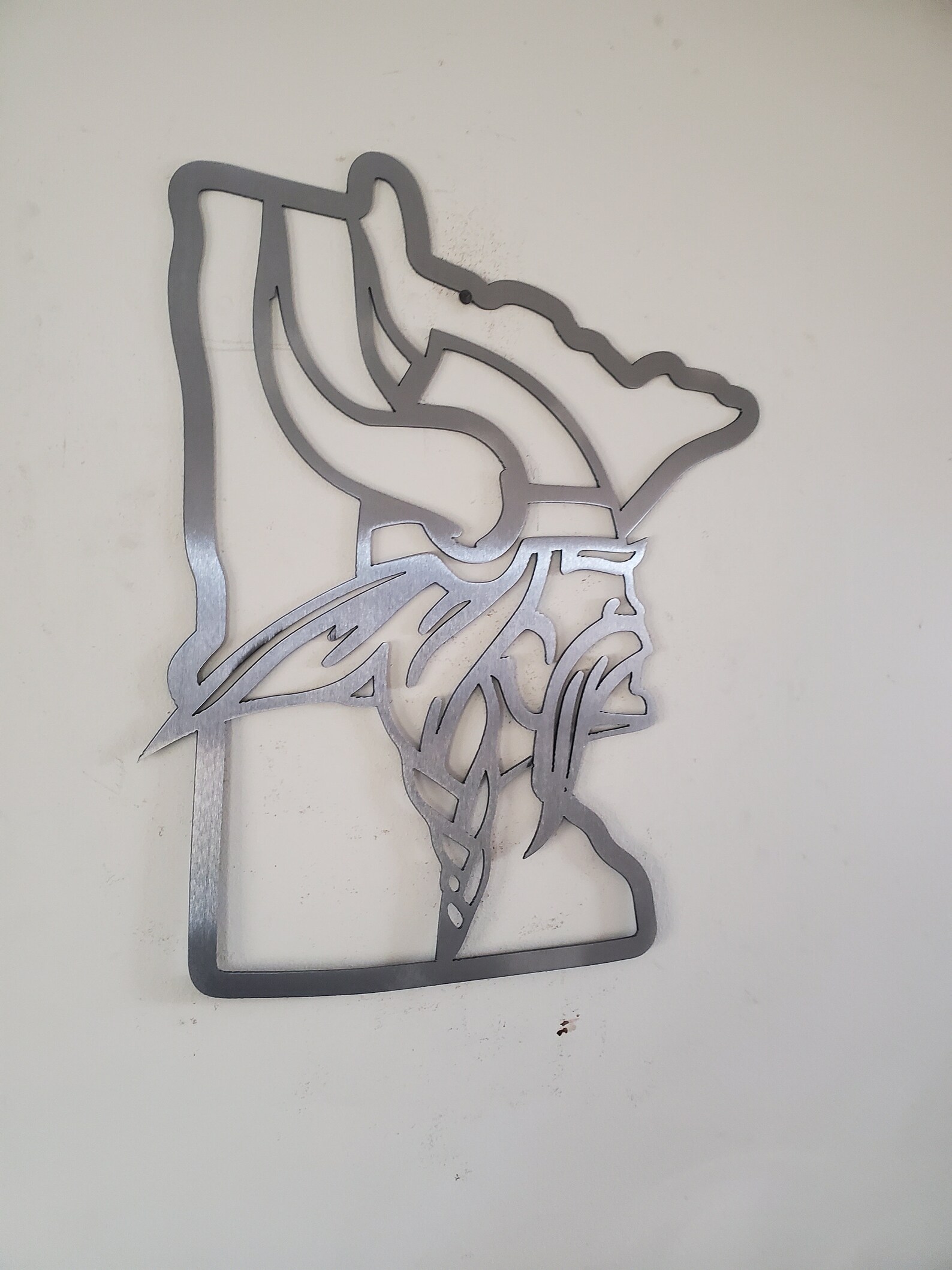 Minnesota Vikings head tribute in Minnesota metal art Made Etsy