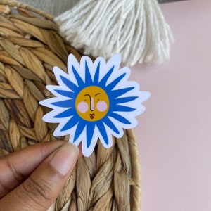 Sun Sticker | Tumbler Stickers | Phone Case Sticker | Water Bottle Sticker | Laptop Decal | Aesthetic Sticker | Smiley Face Sticker