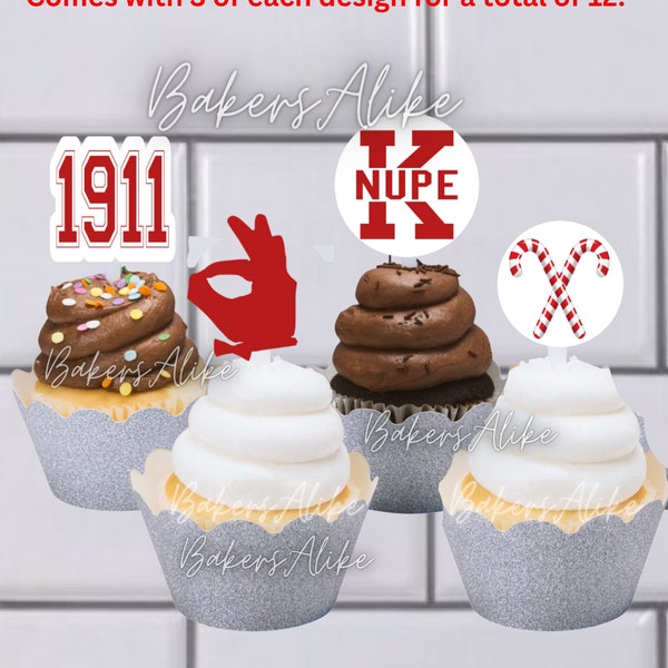 Kappa Alpha Psi Fraternity Inspired Cupcake/Treat Toppers