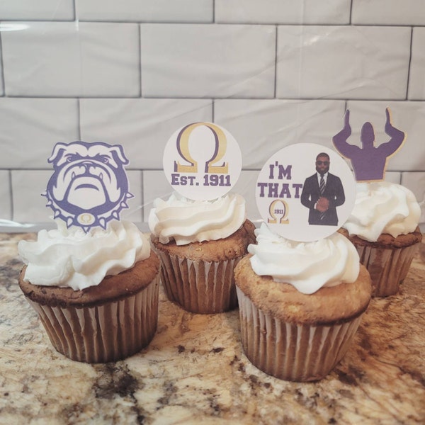 Omega Psi Phi Fraternity Inspired Cupcake/Treat Toppers| Celebration| Decoration