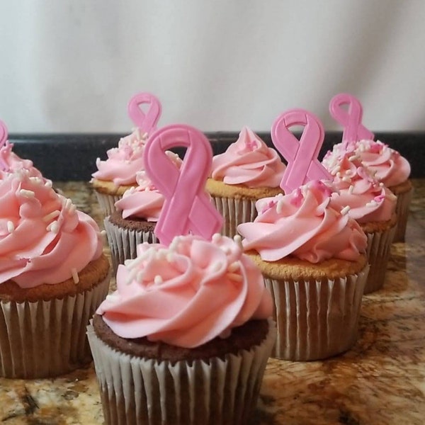 Breast Cancer Cupcake/Cake Toppers